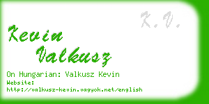 kevin valkusz business card